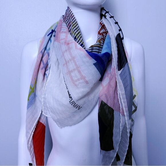 ᴇᴜᴄ ᴇᴍᴘᴏʀɪᴏ ᴀʀᴍᴀɴɪ ꜱɪʟᴋ/ᴄᴏᴛᴛᴏᴍ ʙʟᴇɴᴅ ʟɪɢʜᴛᴡᴇɪɢʜᴛ ɢᴇᴏᴍᴇᴛʀɪᴄ ꜱᴄᴀʀꜰ ꜰᴏᴜʟᴀʀᴅ - Picture 11 of 17